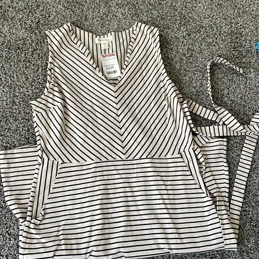 Striped knee length dress, new with tags